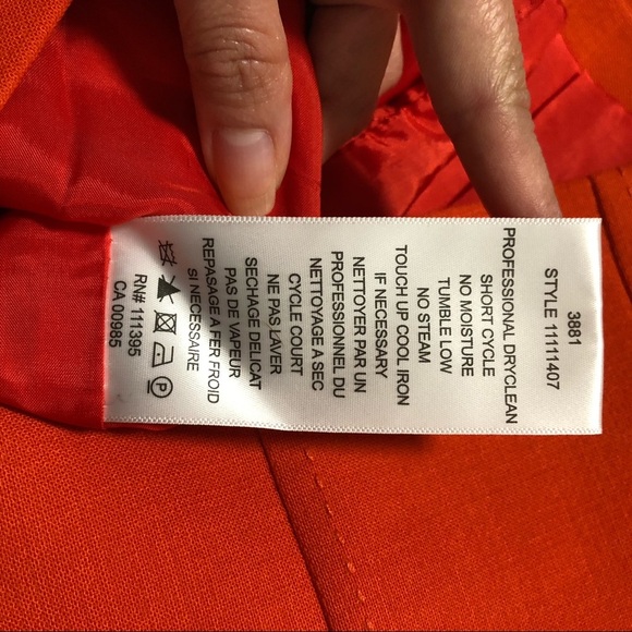 Tory Burch orange body-con dress with gold button detail - size 0 - Picture 8 of 9